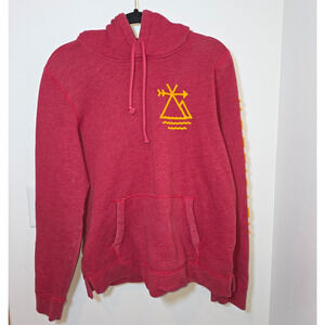 Y2K Hollister Hoodie Mens Thick Hoodie Pullover Embroidered Size M Spell Out